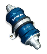 Load image into Gallery viewer, Fuelab 818 In-Line Fuel Filter Standard -12AN In/Out 100 Micron Stainless - Blue
