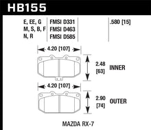 Load image into Gallery viewer, Hawk 90 Mazda RX-7 GXL/U  / 86-91 &amp; 93-95 RX-7 HT-10 Race Front Brake Pads
