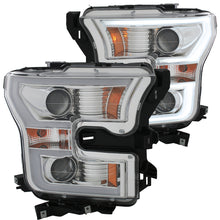 Load image into Gallery viewer, ANZO 2015-2016 Ford F-150 Projector Headlights w/ Plank Style Design Chrome w/ Amber
