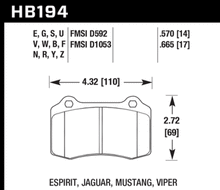 Load image into Gallery viewer, Hawk Mustang/Camaro/Lotus Brembo Calipers ER-1 Endurance Racing Brake Pads

