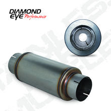 Load image into Gallery viewer, Diamond Eye MFLR 5inID SGL IN/SGL OUT 7inDIA X 14in BODY 20in LENGTH PERF SLOTTED ENDS 409 SS
