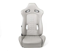 Load image into Gallery viewer, NRG Reclinable Sport Seats (Pair) The Arrow Grey Vinyl w/ Pressed NRG logo w/ Grey Stitch
