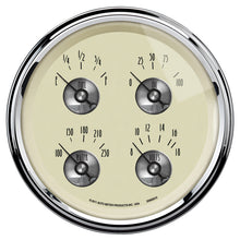 Load image into Gallery viewer, AutoMeter Gauge Quad 5in. 0 Ohm(e) to 90 Ohm(f) Elec Prestige Antq. Ivory
