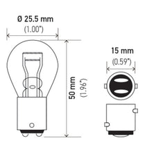 Load image into Gallery viewer, Hella Bulb 1034 12V 23/8W BAY15D S8
