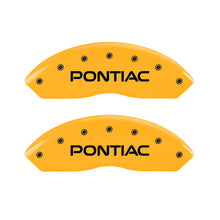 Load image into Gallery viewer, MGP 4 Caliper Covers Engraved Front &amp; Rear Pontiac Yellow Finish Black Char 2007 Pontiac Solstice

