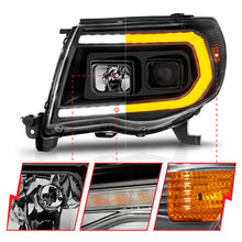 Load image into Gallery viewer, ANZO 05-11 Toyota Tacoma Projector Headlights w/Light Bar Switchback Black Housing

