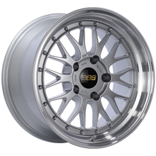 Load image into Gallery viewer, BBS LM 17x9 5x130 ET17 CB71.6 Diamond Silver Center Diamond Cut Lip Wheel

