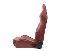 Load image into Gallery viewer, NRG Reclinable Sport Seats (Pair) The Arrow Maroon Vinyl w/ Pressed NRG logo w/ Maroon Stitch
