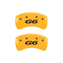Load image into Gallery viewer, MGP 4 Caliper Covers Engraved Front Pontiac Rear G6 Yellow Finish Black Char 2007 Pontiac G5
