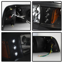 Load image into Gallery viewer, Spyder Ford Mustang 87-93 1PC LED (Replaceable LEDs)Crystal Headlights Black HD-YD-FM87-1PC-LED-BK
