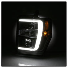 Load image into Gallery viewer, Spyder 08-10 Ford F-250 Projector Headlights V2 - Light Bar DRL LED - Black PRO-YD-FS08V2-LB-BK
