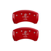 Load image into Gallery viewer, MGP 4 Caliper Covers Engraved Front Shelby Engraved Rear Tiffany Snake Red finish silver ch

