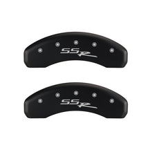 Load image into Gallery viewer, MGP 4 Caliper Covers Engraved Front &amp; Rear SSR Red finish silver ch
