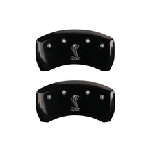 Load image into Gallery viewer, MGP 4 Caliper Covers Engraved Front &amp; Rear Oval logo/Ford Black finish silver ch

