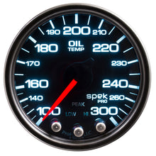 Load image into Gallery viewer, Autometer Spek-Pro Gauge Oil Temp 2 1/16in 300f Stepper Motor W/Peak &amp; Warn Blk/Smoke/Blk
