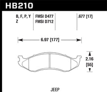 Load image into Gallery viewer, Hawk 1990-1998 Jeep Cherokee (BJ) (4WD) HPS 5.0 Front Brake Pads
