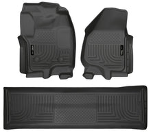 Load image into Gallery viewer, Husky Liners 2012.5 Ford SD Crew Cab WeatherBeater Combo Black Floor Liners (w/o Manual Trans Case)
