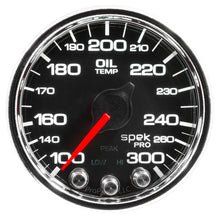 Load image into Gallery viewer, Autometer Spek-Pro Gauge Oil Temp 2 1/16in 300f Stepper Motor W/Peak &amp; Warn Blk/Chrm
