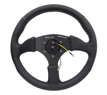 Load image into Gallery viewer, NRG Reinforced Steering Wheel (350mm / 2.5in. Deep) Blk Leather Comfort Grip w/5mm Matte Blk Spokes
