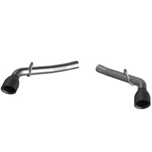 Load image into Gallery viewer, QTP 14-15 Chevrolet Camaro SS 6.2L 304SS Eliminator Muffler Delete Axle Back Exhaust w/4.5in Blk Tip
