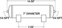 Load image into Gallery viewer, Firestone Air Tank 2 Gallon 7in. x 14.5in. (2) 1/4in. NPT Ports 150 PSI Max - Black (WR17609126)
