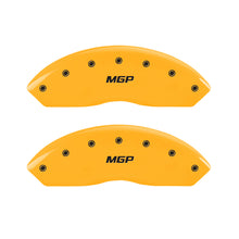 Load image into Gallery viewer, MGP 4 Caliper Covers Engraved Front &amp; Rear MGP Yellow finish black ch
