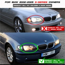 Load image into Gallery viewer, Spyder BMW E46 3-Series 02-05 4DR Projector Headlights 1PC 3D Halo Blk PRO-YD-BMWE4602-4D-3DDRL-BK

