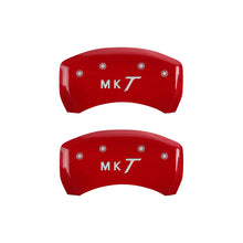 Load image into Gallery viewer, MGP 4 Caliper Covers Engraved Front Lincoln Engraved Rear MKT Yellow finish black ch
