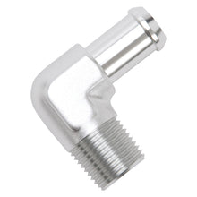 Load image into Gallery viewer, Edelbrock Hose End 90-Deg 1/2In NPT to 5/8In Barb Clear Anodize
