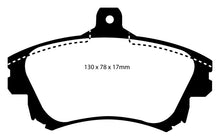 Load image into Gallery viewer, EBC 99-04 Volvo S40 1.9 Turbo T4 (200 BHP) Yellowstuff Front Brake Pads

