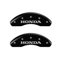 Load image into Gallery viewer, MGP 4 Caliper Covers Engraved Front Honda Engraved Rear H Logo Black finish silver ch
