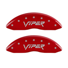 Load image into Gallery viewer, MGP 4 Caliper Covers Engraved Front Gen 2/Viper Engraved Rear Gen 2/Snake Red finish silver ch
