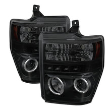 Load image into Gallery viewer, Spyder Ford F250/350 08-10 Projector Headlights LED Halo LED Blk Smke PRO-YD-FS08-HL-BSM
