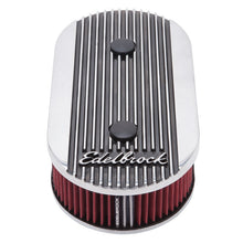 Load image into Gallery viewer, Edelbrock Air Cleaner Elite II Oval Dual-Quad Carbs 2 5In Red Element Polished
