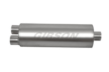 Load image into Gallery viewer, Gibson SFT Superflow Dual/Offset Round Muffler - 8x24in/2.5in Inlet/3in Outlet - Stainless
