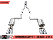 Load image into Gallery viewer, AWE Tuning 2015+ Dodge Challenger 6.4L/6.2L Non-Resonated Touring Edition Exhaust - Quad Silver Tips
