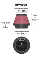 Load image into Gallery viewer, K&amp;N Universal Round Tapered Carbon Fiber Air Filter 6in Flg ID Centered/7.5in B OD/4.5in T OD/4in H
