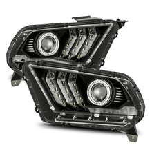 Load image into Gallery viewer, AlphaRex 10-12 Ford Mustang PRO-Series Projector Headlights Plank Style Black w/Top/Bottom DRL
