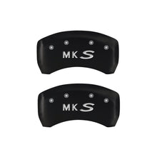 Load image into Gallery viewer, MGP 4 Caliper Covers Engraved Front Lincoln Engraved Rear MKS Red finish silver ch
