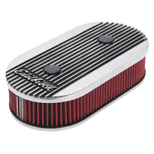 Load image into Gallery viewer, Edelbrock Air Cleaner Elite II Oval Dual-Quad Carbs 2 5In Red Element Polished

