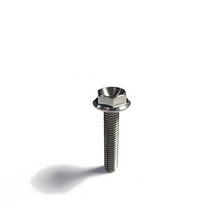 Load image into Gallery viewer, Ticon Industries Titanium Bolt Flanged M5x15x.8TP 8mm 6pt Head Drilled

