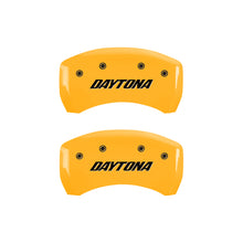 Load image into Gallery viewer, MGP 4 Caliper Covers Engraved Front &amp; Rear Daytona Yellow Finish Black Char 2006 Dodge Charger
