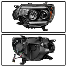 Load image into Gallery viewer, Spyder Toyota Tacoma 12-15 Projector Headlights Light Bar DRL Black PRO-YD-TT12-LBDRL-BK
