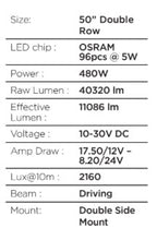 Load image into Gallery viewer, Go Rhino Universal Blackout Combo Series 50in Double Row LED Light Bar w/ Amber Lighting - Black
