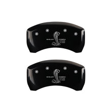 Load image into Gallery viewer, MGP Rear set 2 Caliper Covers Engraved Rear GT500 Shelby &amp; Cobra Black finish silver ch
