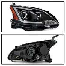 Load image into Gallery viewer, xTune 13-15 Nissan Sentra DRL LED Light Bar Halogen Projector Headlights - Black (PRO-JH-NS13-LB-BK)
