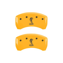 Load image into Gallery viewer, MGP Rear set 2 Caliper Covers Engraved Rear Snake Yellow finish black ch
