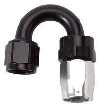 Load image into Gallery viewer, Russell Performance -12 AN Black/Silver 180 Degree Tight Radius Full Flow Swivel Hose End
