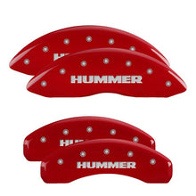 Load image into Gallery viewer, MGP 4 Caliper Covers Engraved Front &amp; Rear MGP Red finish silver ch
