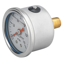 Load image into Gallery viewer, Autometer AutoGage 1.5in Liquid Filled Mechanical 0-15 PSI Fuel Pressure Gauge - White
